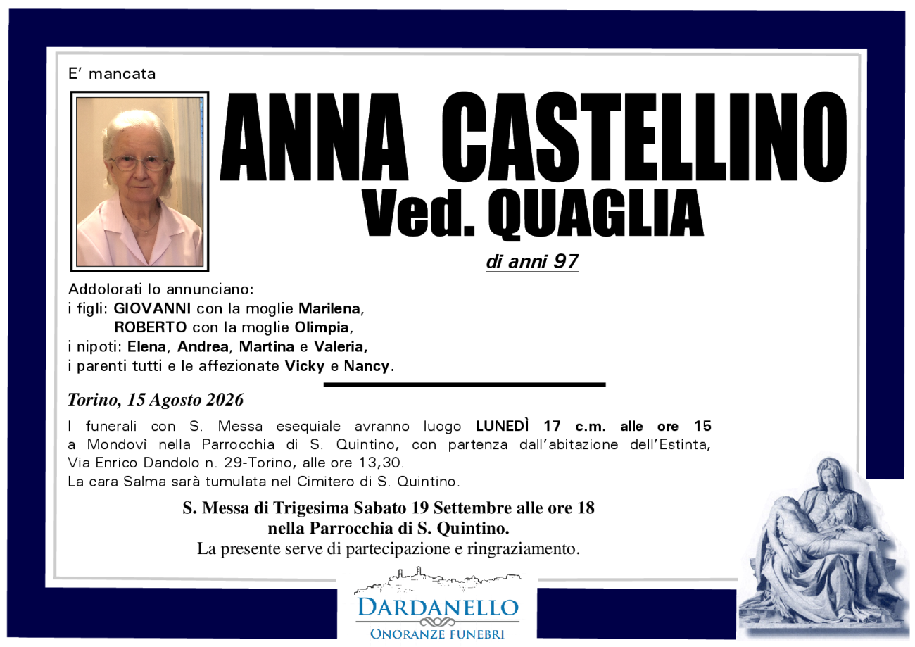 ANNA CASTELLINO Ved. QUAGLIA