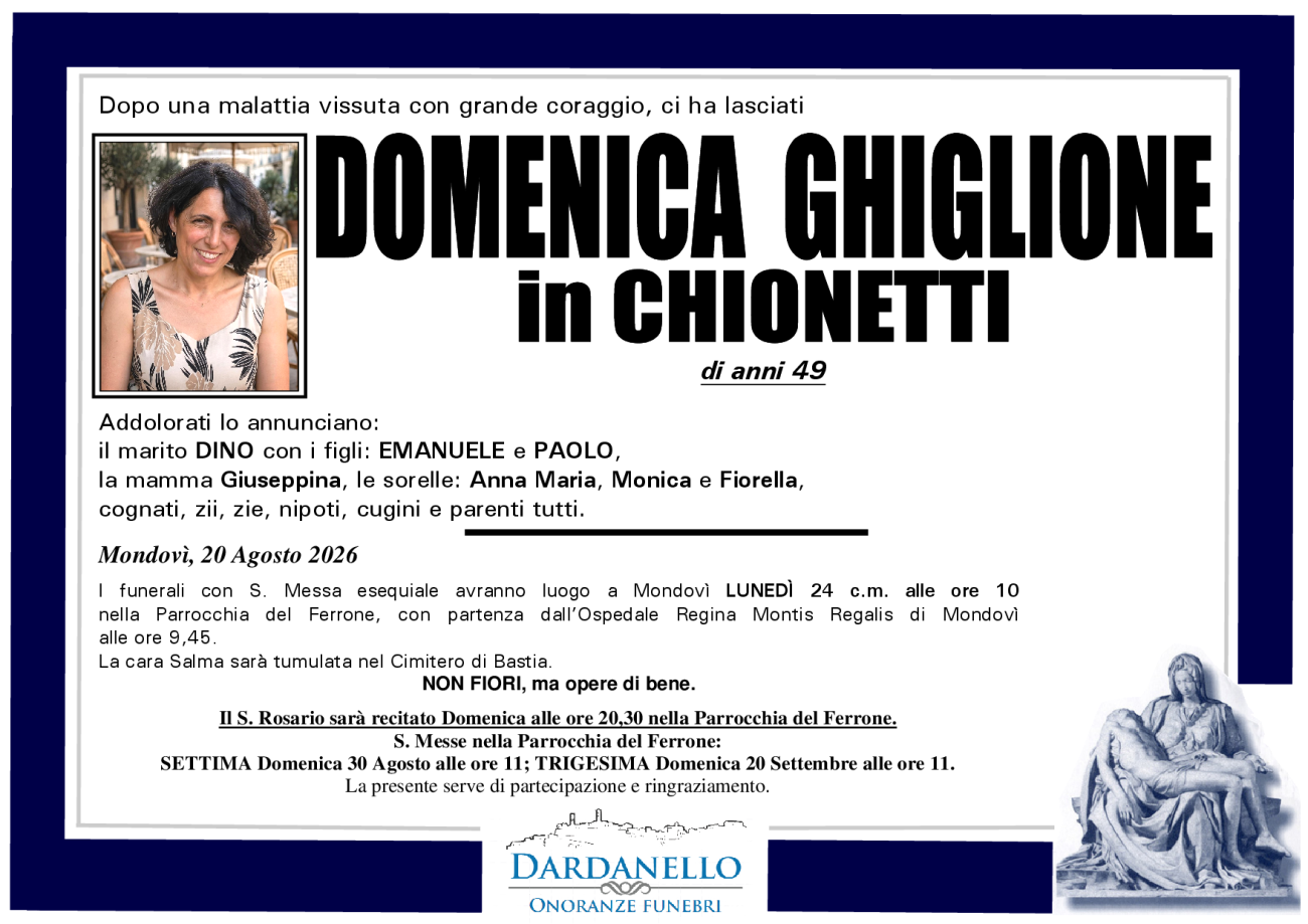 DOMENICA GHIGLIONE in CHIONETTI