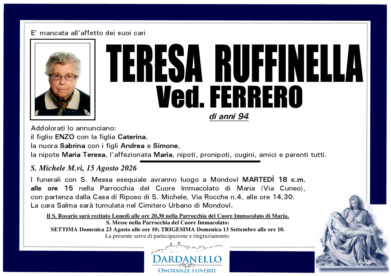TERESA RUFFINELLA Ved. FERRERO