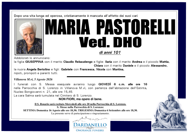 MARIA PASTORELLI Ved. DHO