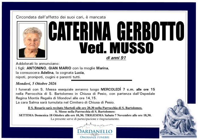 CATERINA GERBOTTO Ved. MUSSO